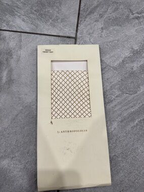 Anthropologie Metallic Gold Lattice Fishnet Tights